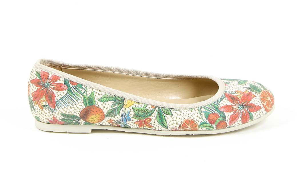 V 1969 Italia Ballerina da donna E08 TESSUTO FIORI