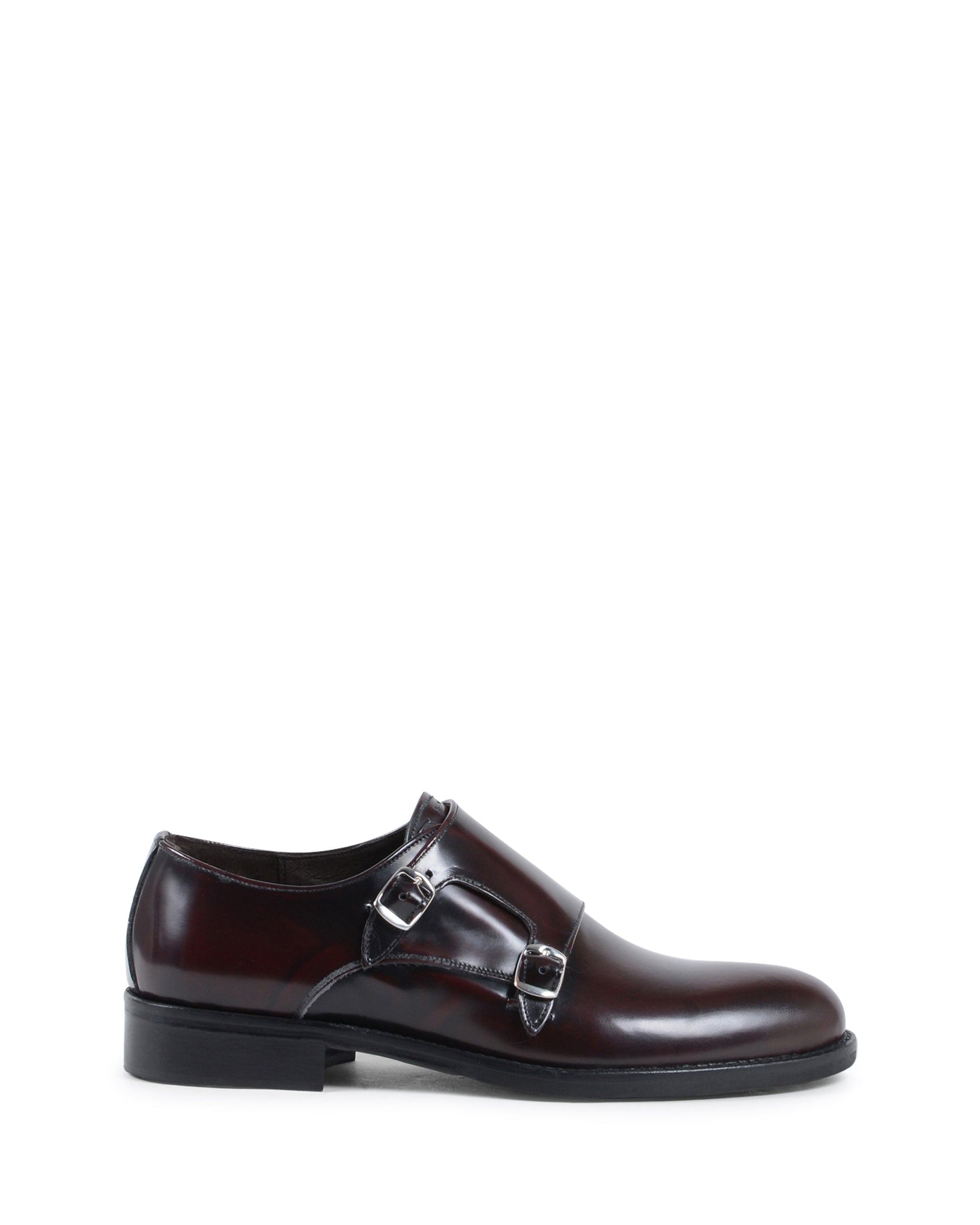 19V69 Italia Mens Double Buckle Shoe Bordeaux 1210 MP ABRASIVATO BORDEAUX