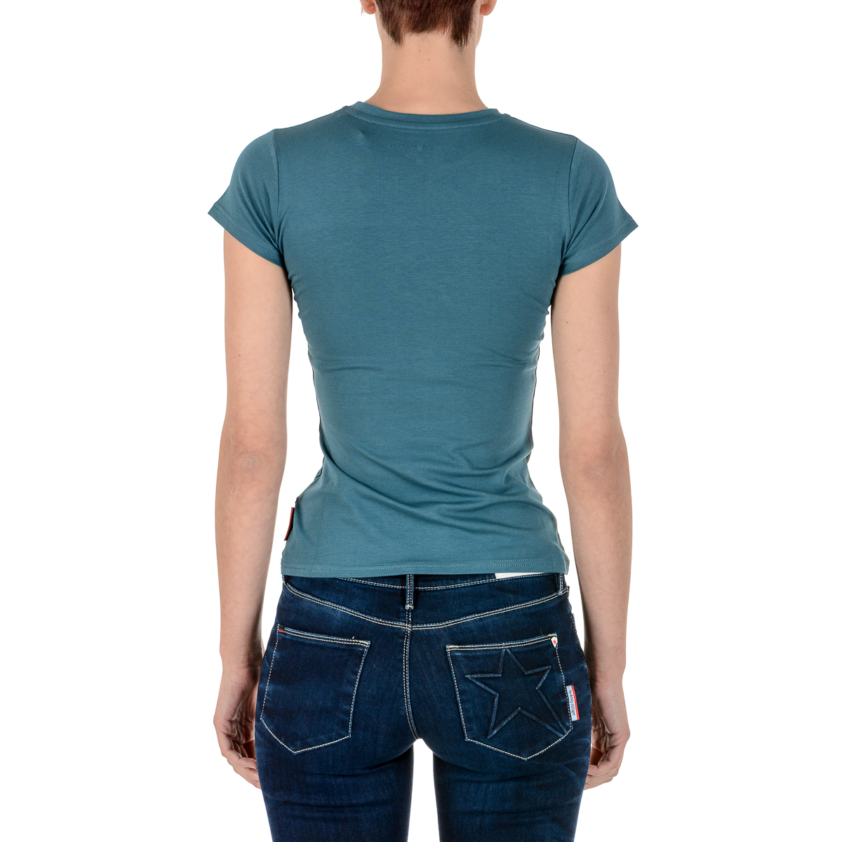 Andrew Charles T-shirt da donna a maniche corte con scollo rotondo verde TARANA