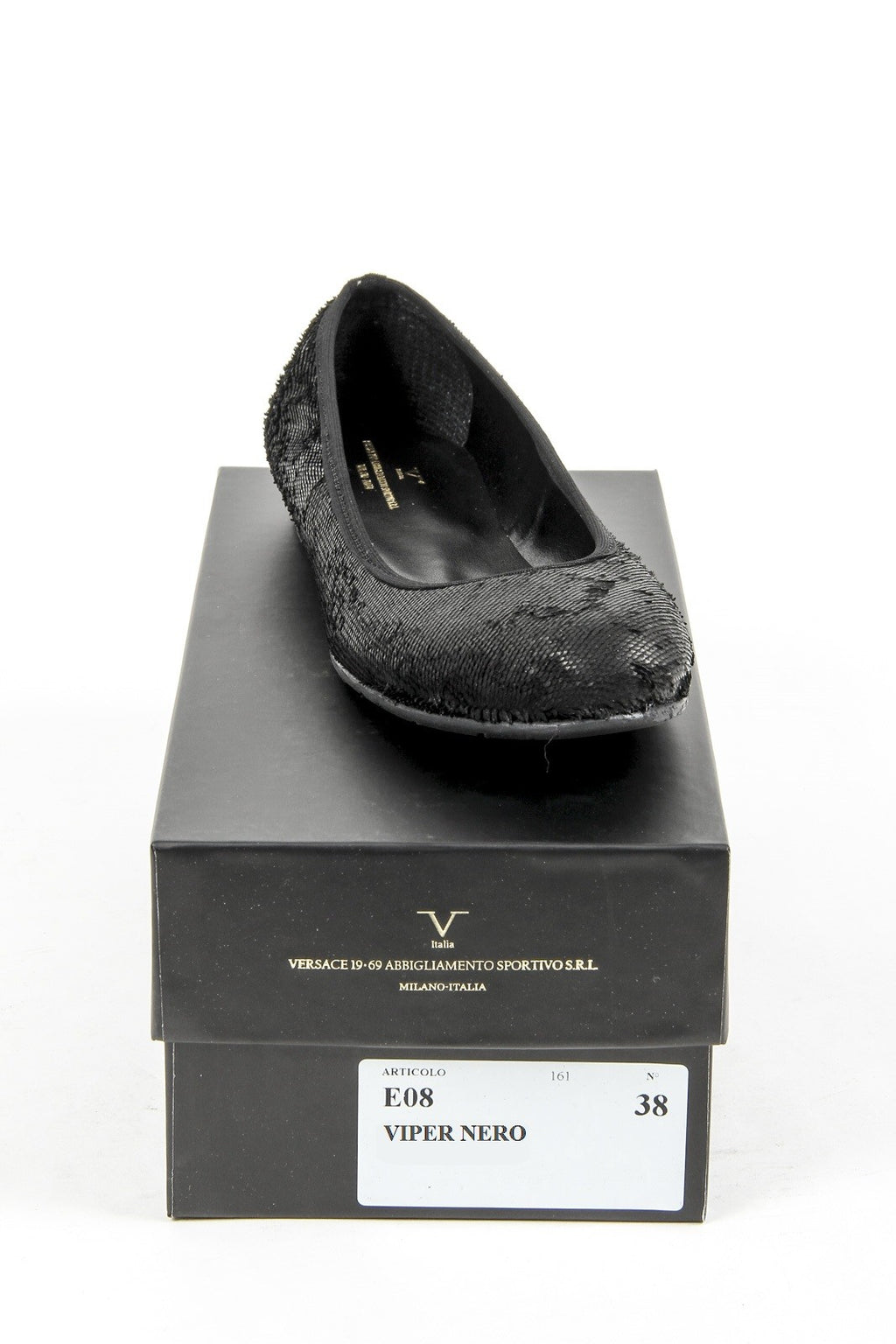 V 1969 Italia Womens Ballerina E08 VIPER NERO