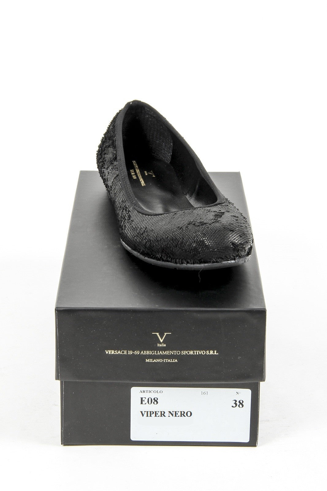 V 1969 Italia Womens Ballerina E08 VIPER NERO