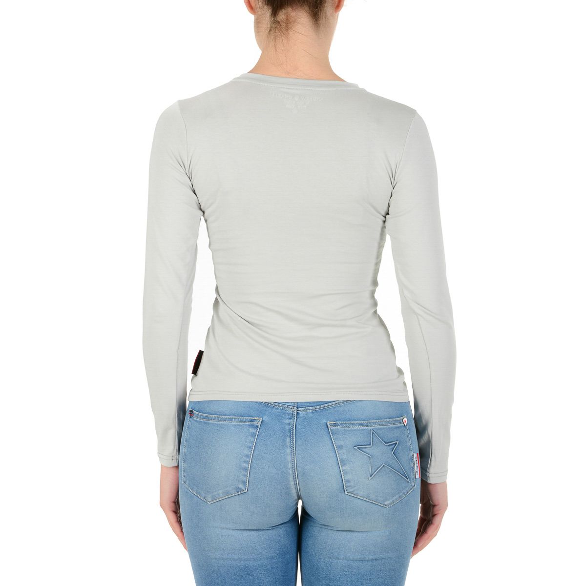 Andrew Charles By Andy Hilfiger T-shirt da donna LS TS602 031002 PHENIX GRIGIO CHIARO S8