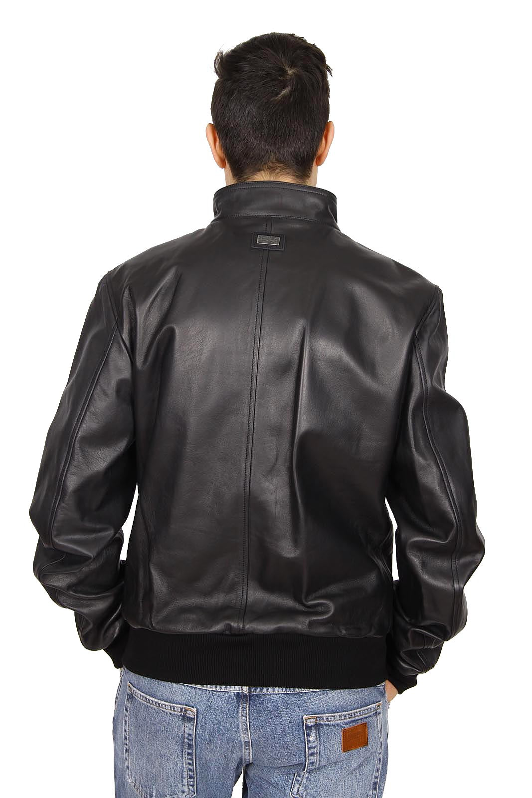 Giacca in pelle da uomo Dolce & Gabbana G9EN2L FUL3A N0000