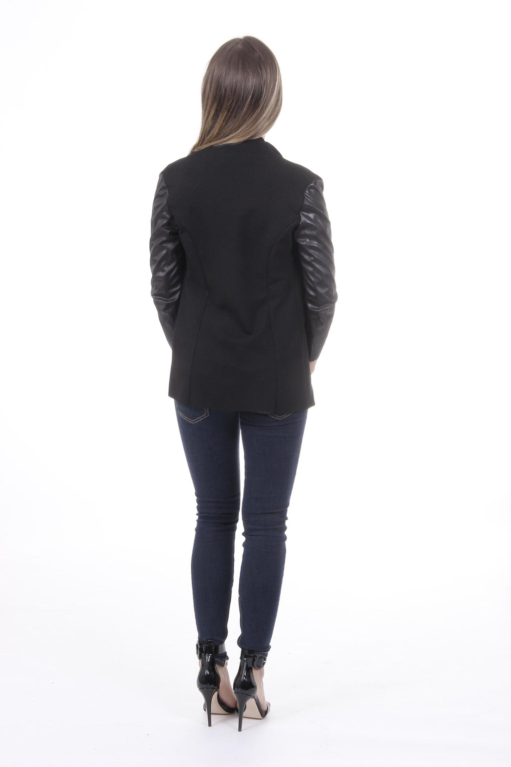 Giacca da donna V 1969 Italia GIACCA ALEXIA TESS. IMMERSIONE + ECOPELLE NERO