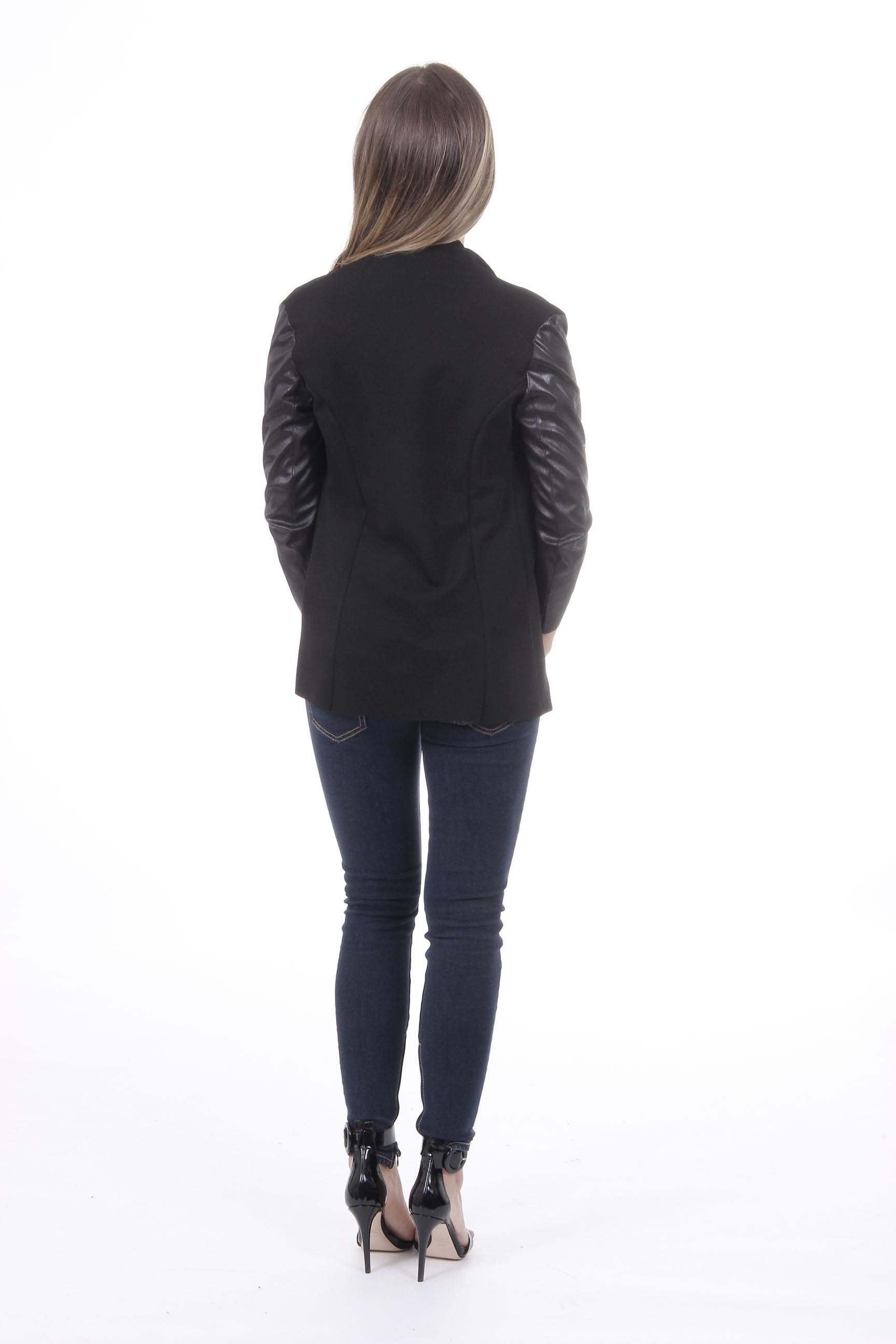 Giacca da donna V 1969 Italia GIACCA ALEXIA TESS. IMMERSIONE + ECOPELLE NERO