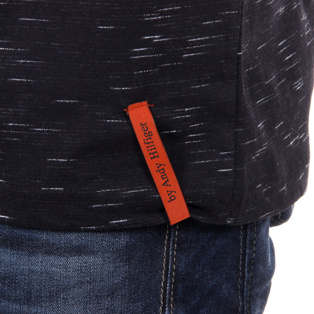 Andrew Charles T-shirt da uomo a maniche corte con scollo a V nera CONNOR