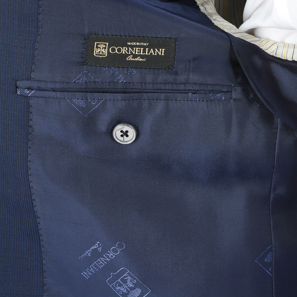 Abito da uomo Corneliani maniche lunghe blu scuro Super 130's
