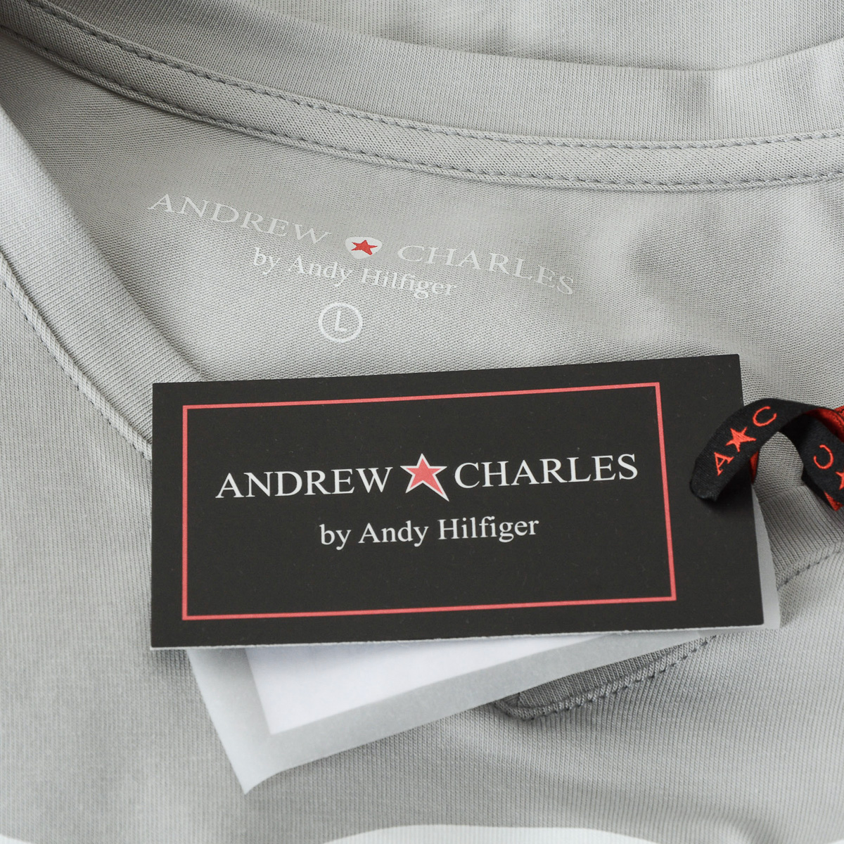 Andrew Charles T-shirt da uomo a maniche corte con scollo a V grigio chiaro KENAN