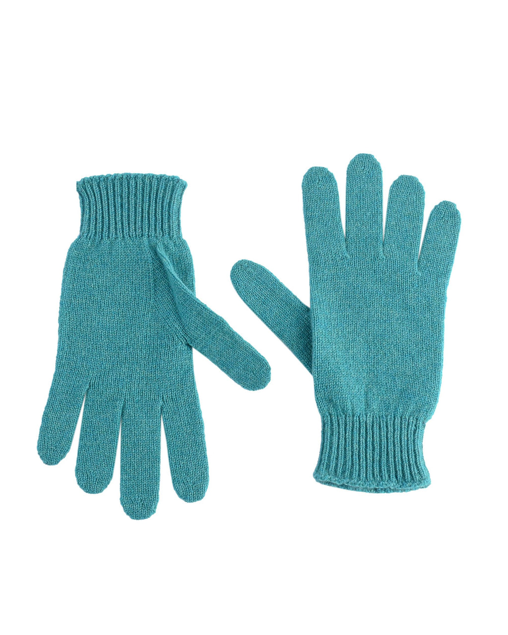 Guanti corti da donna in cashmere Crown of Edinburgh COE 001 TURCHESE