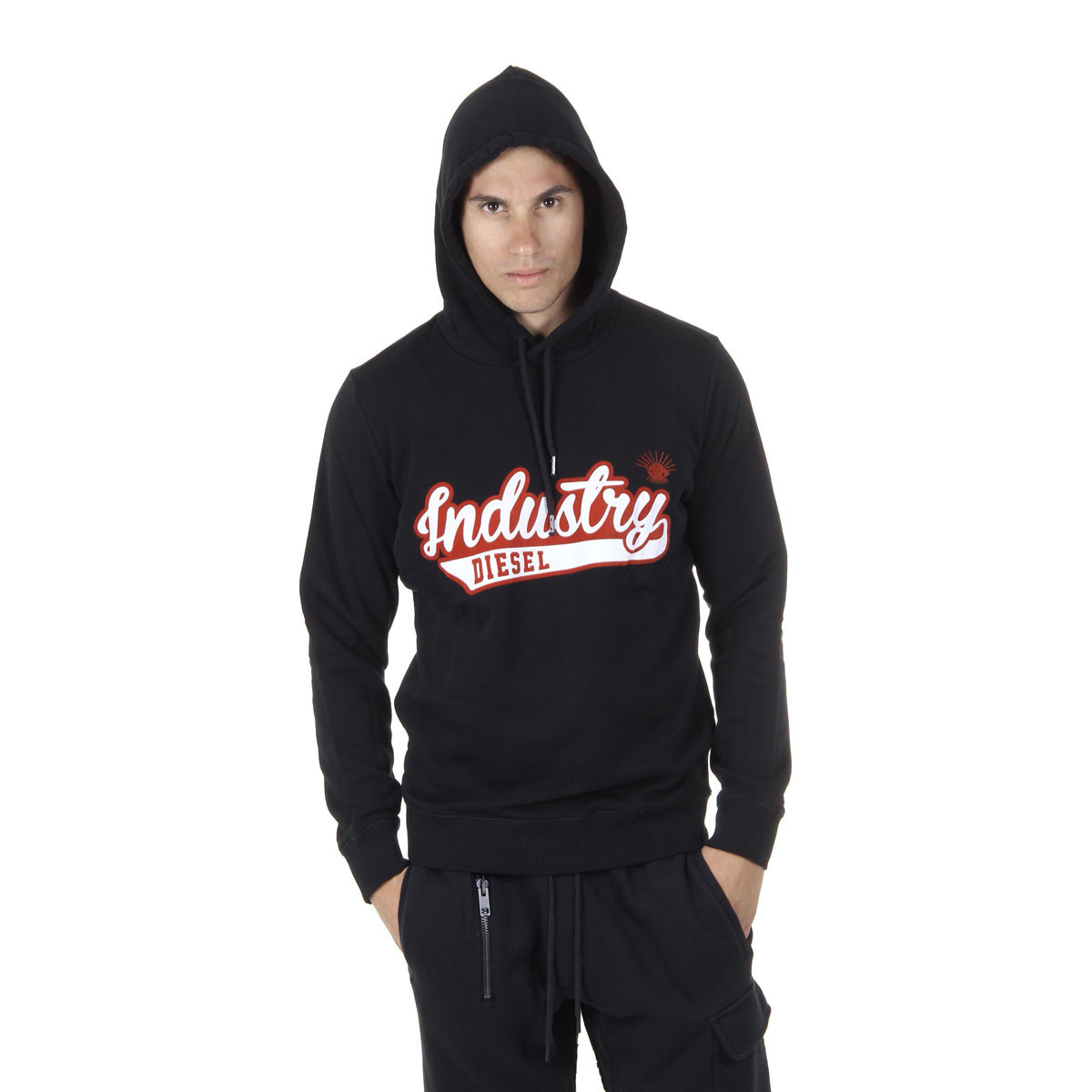 Felpa con cappuccio a maniche lunghe da uomo Diesel 00SGEG 0IAGX 900 S-OH