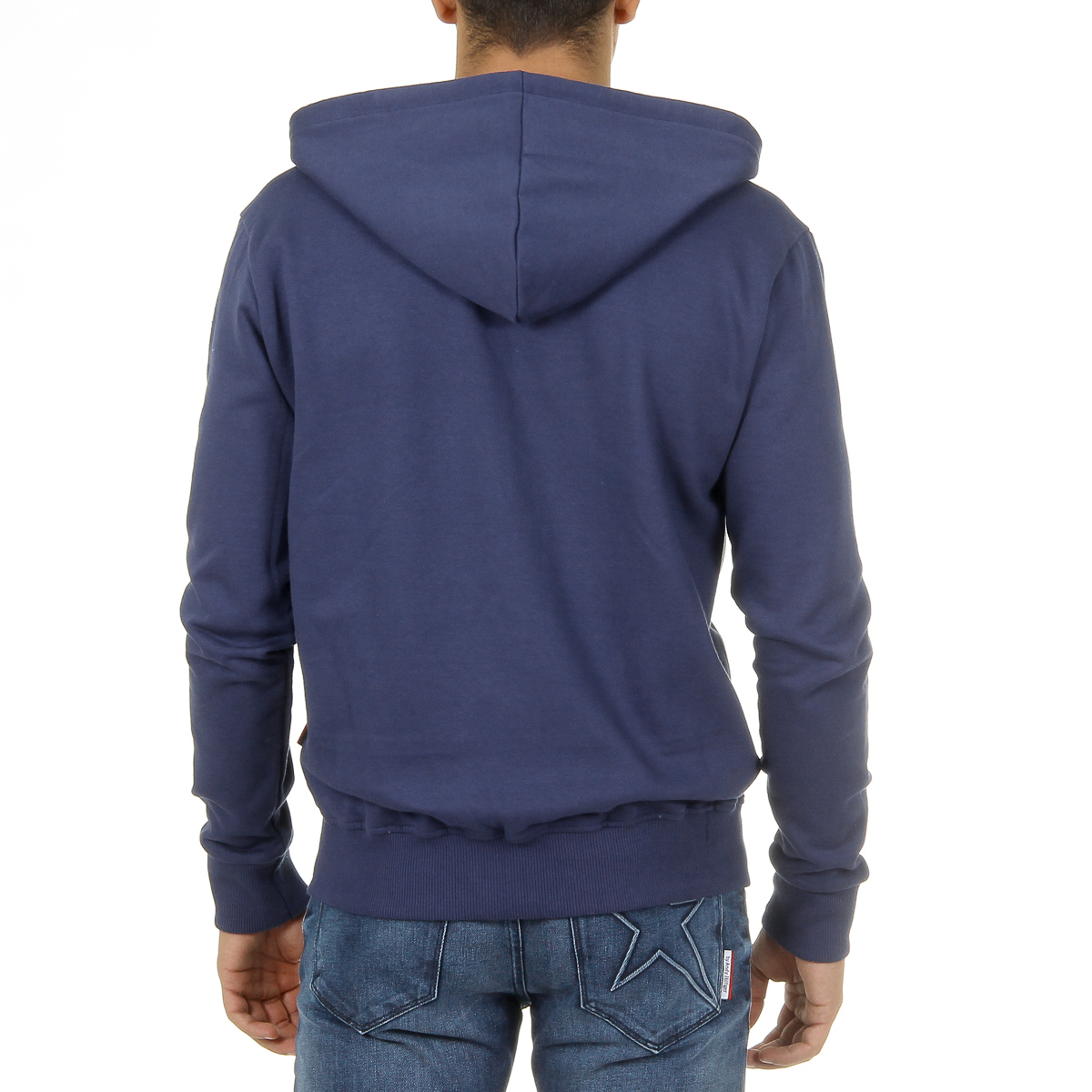 Felpa con cappuccio da uomo Andrew Charles con cerniera, maniche lunghe, scollo rotondo, blu FELA