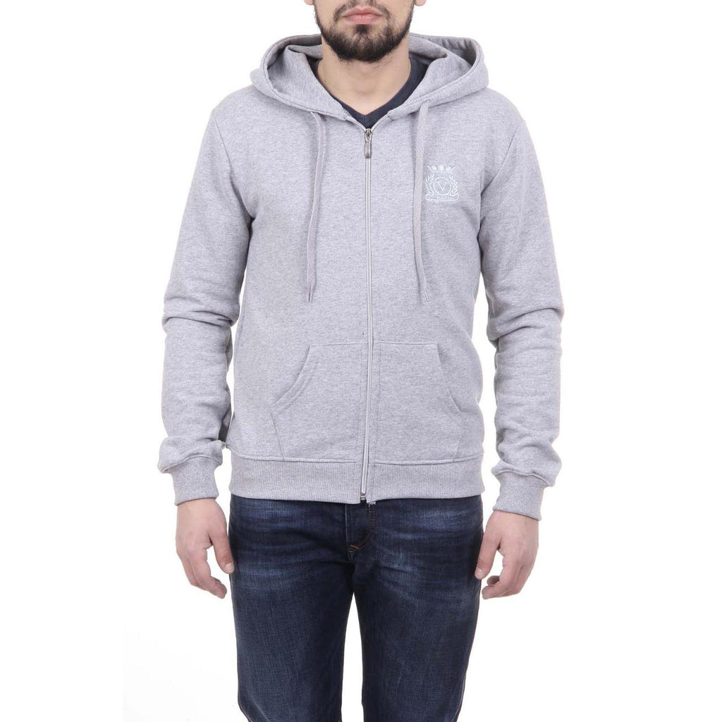 Felpa con cappuccio da uomo V 1969 Italia con cerniera ART. 4468 GRIGIO CHIARO