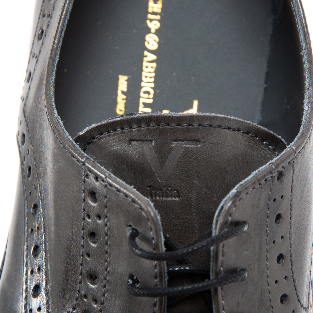 V 1969 Italia Scarpa Brogue da Uomo Grigio Scuro LUKE