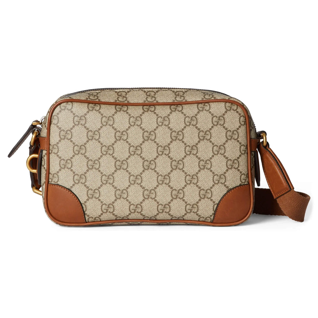 Borsa a tracolla con monogramma GG Supreme e pelle