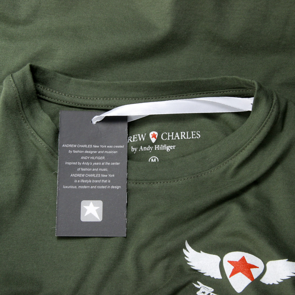 Andrew Charles T-shirt da uomo a maniche corte con scollo rotondo verde KEITA