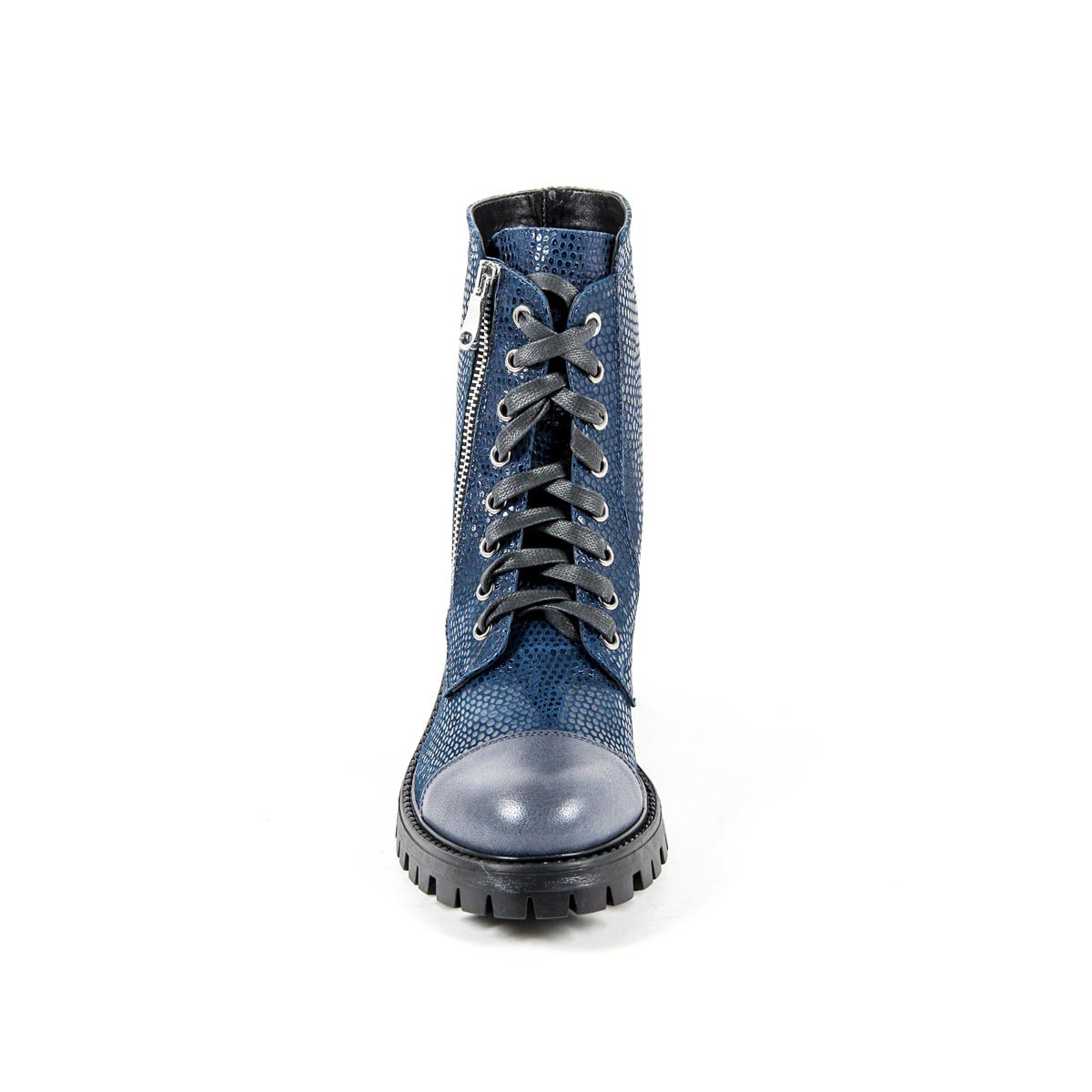Stivale corto da donna V 1969 Italia B1476 VITELLO + PIETRA BLU