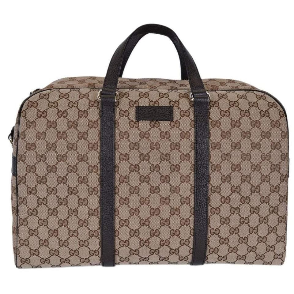 Borsa da viaggio grande Gucci GG in tela originale beige marrone