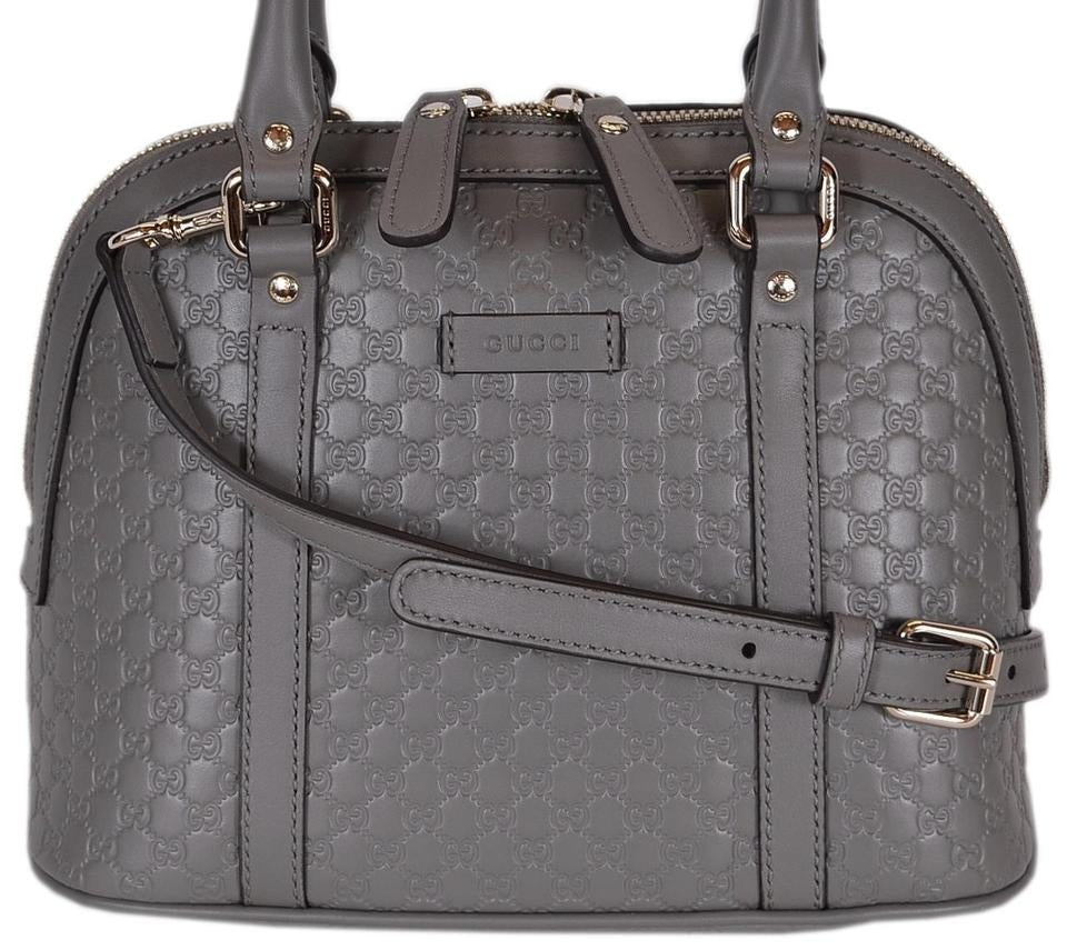 Borsa Gucci Guccissima in pelle piccola Dome grigia