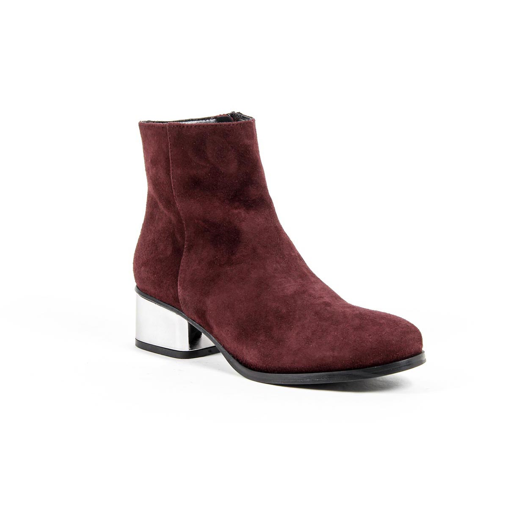 Stivaletto Donna V 1969 Italia B2503 CAMOSCIO BORGOGNA