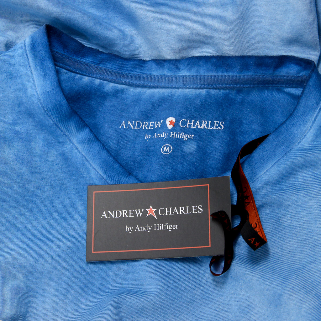 Andrew Charles T-shirt da uomo a maniche corte con scollo a V, colore azzurro KOFI