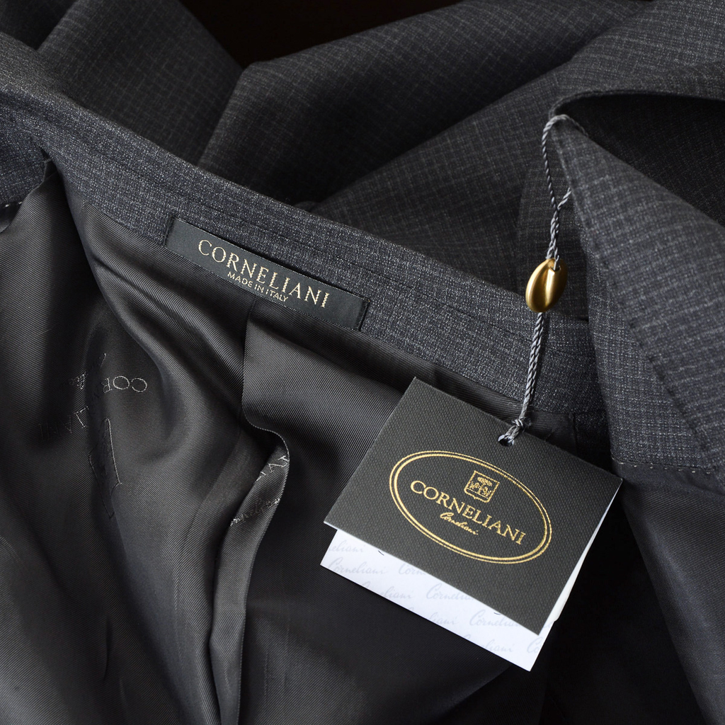 Corneliani Abito da uomo a maniche lunghe grigio scuro Super 130's
