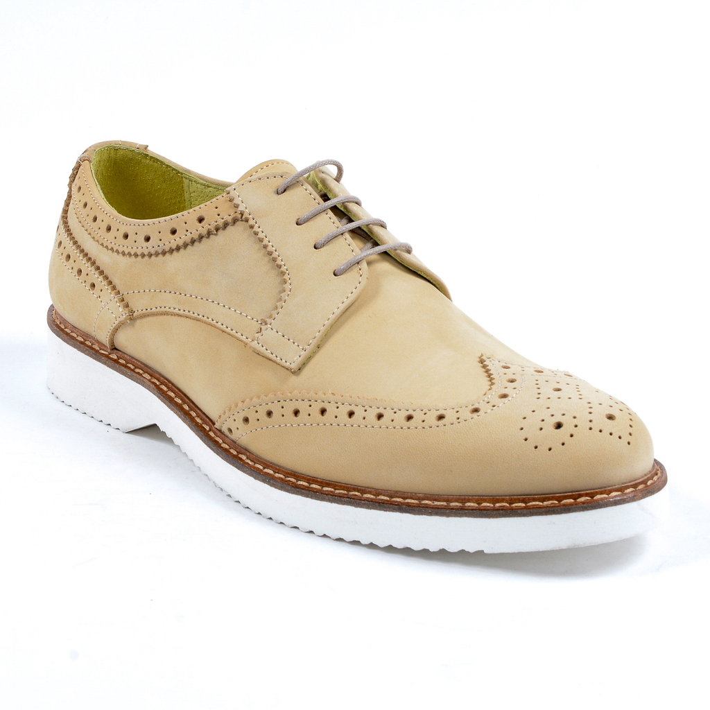 V 1969 Italia Scarpe Oxford Brogue da uomo Beige PEDRO