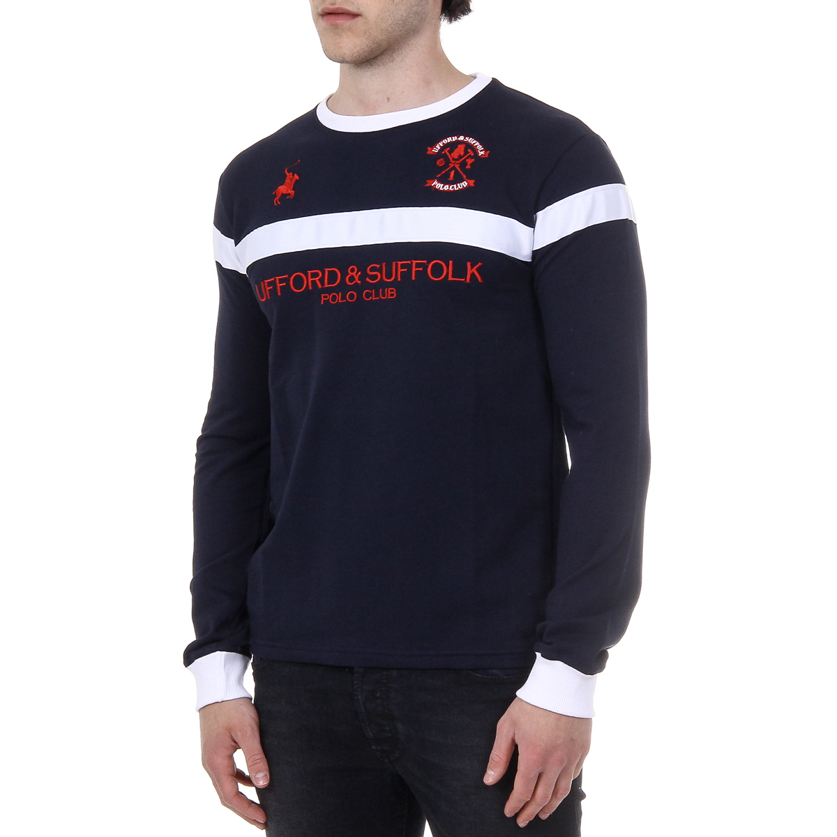 Maglione da uomo a maniche lunghe con scollo tondo Ufford & Suffolk Polo Club