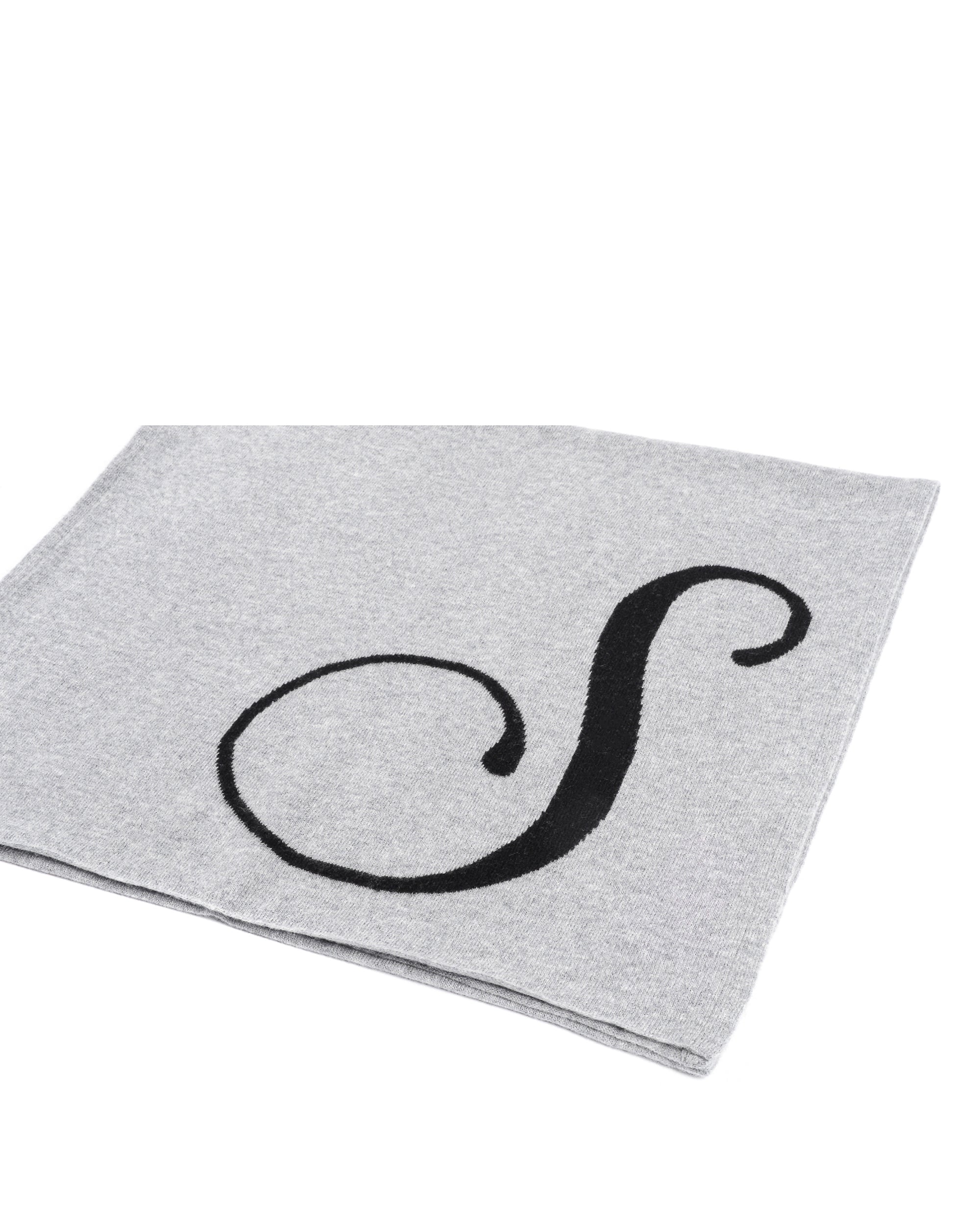 Sciarpa in cashmere con monogramma - Grigio