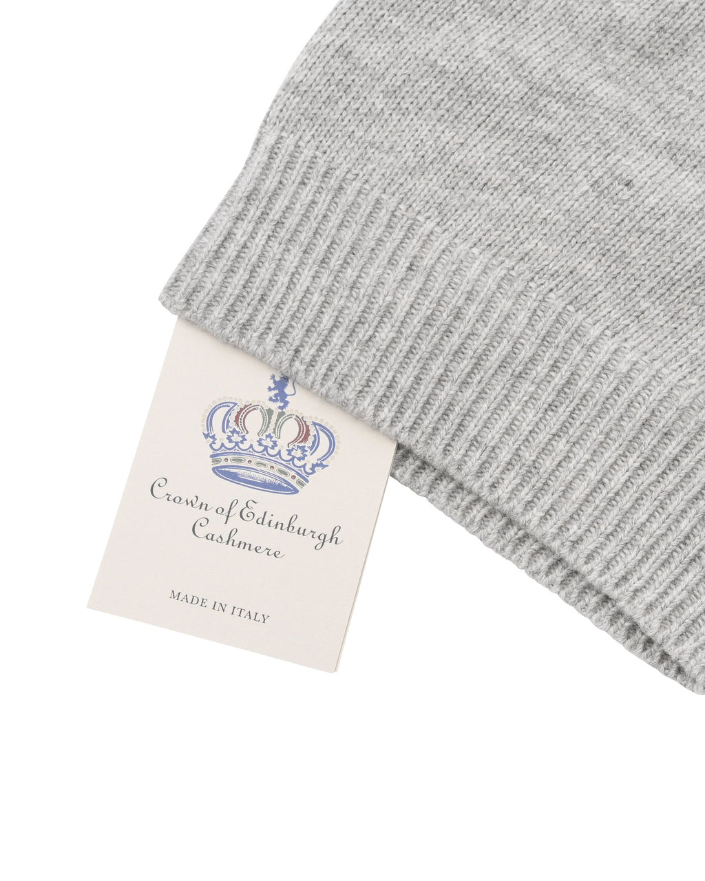 Berretto con risvolto da donna in cashmere Crown of Edinburgh COE 0048 GRIGIO PERLA