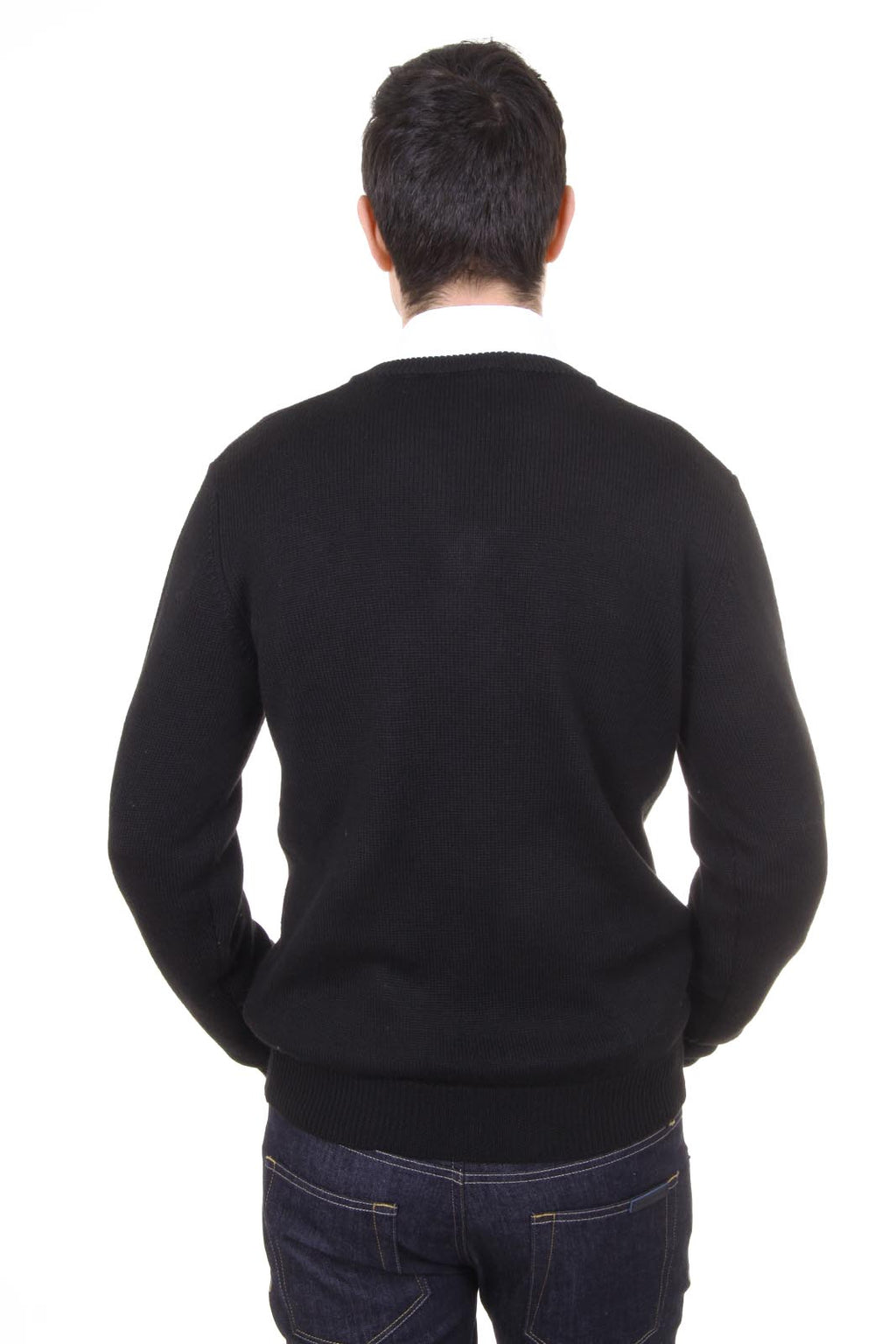 Maglione uomo scollo a V V 1969 Italia 9803 SCOLLO V NERO