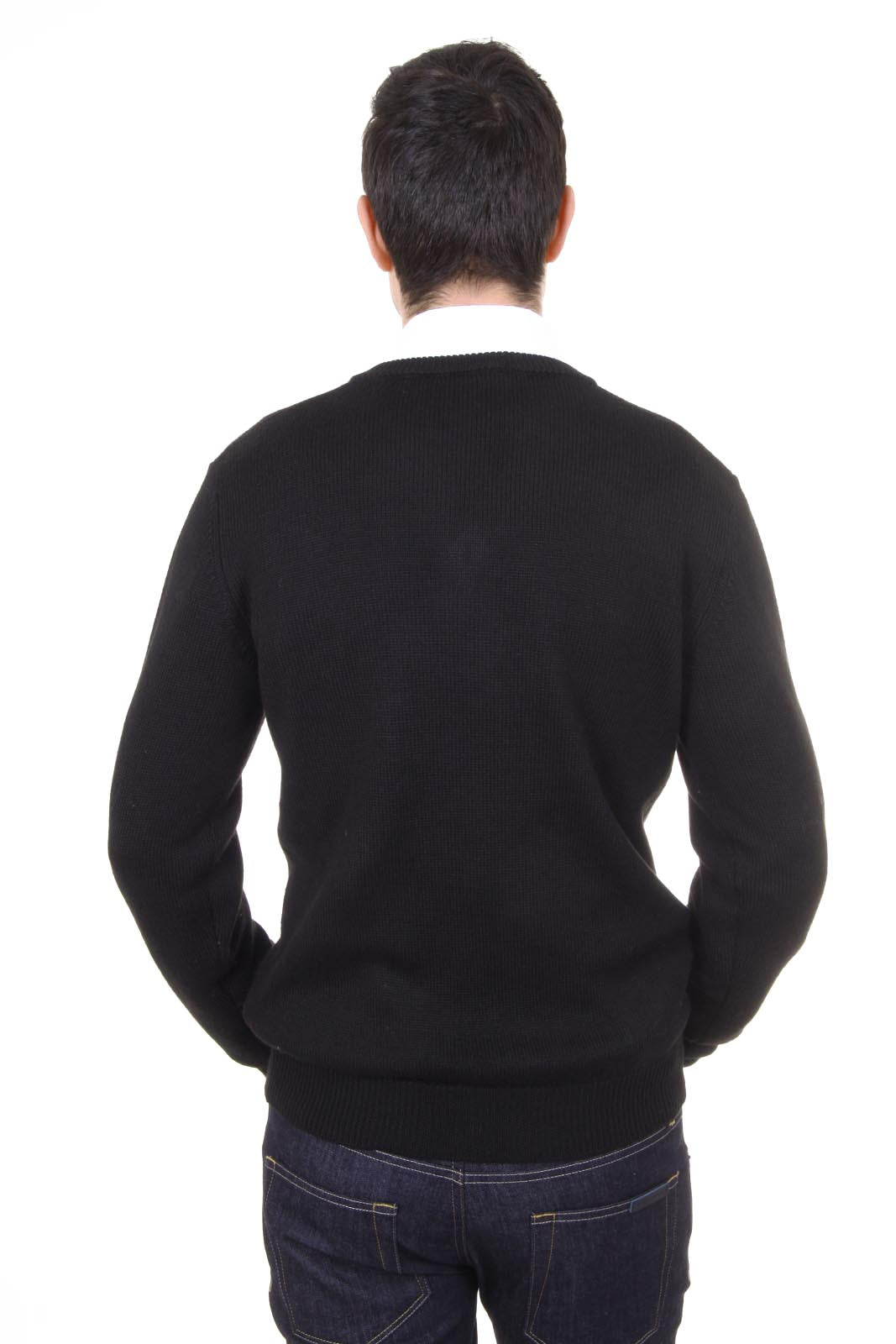 Maglione uomo scollo a V V 1969 Italia 9803 SCOLLO V NERO