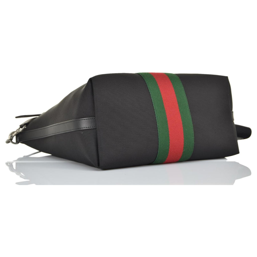 Borsa tote Gucci Web stripe da uomo nera