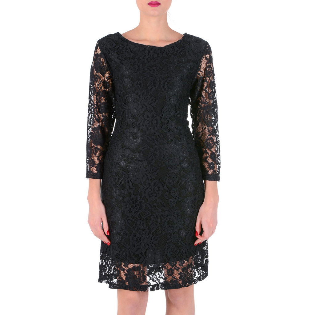 V 1969 Italia Abito da donna maniche 3/4 nero MILENA