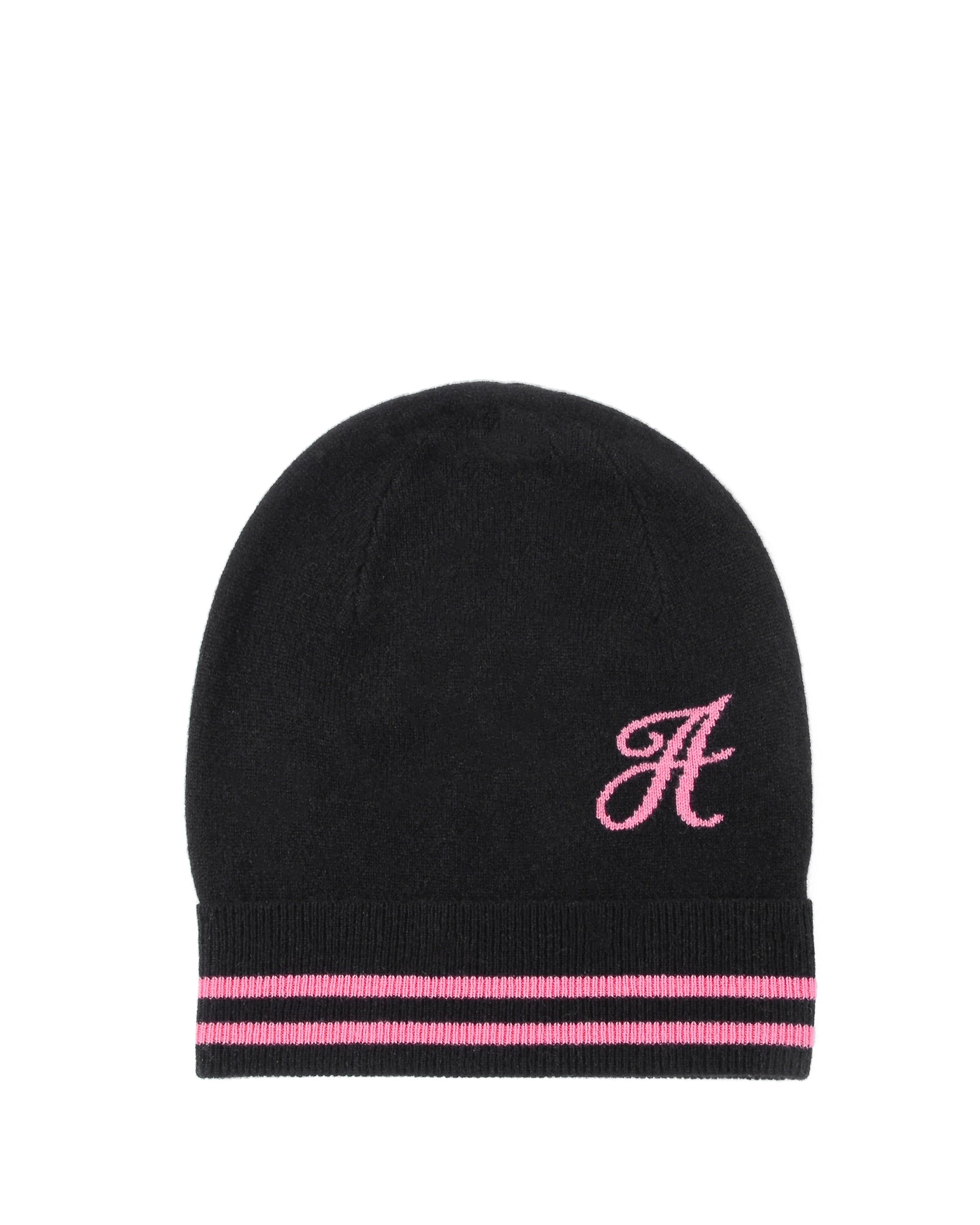 Berretto monogrammato in cashmere - Nero