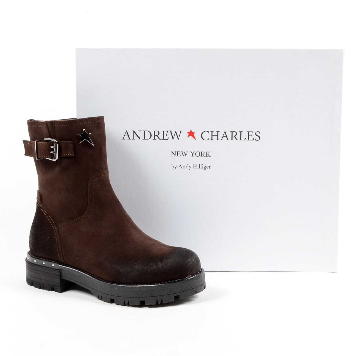 Andrew Charles Stivali corti da donna marroni BONNIE