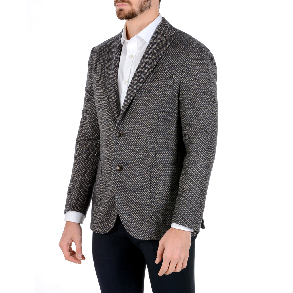 Boglioli Milano Giacca Uomo Maniche Lunghe Grigio Scuro