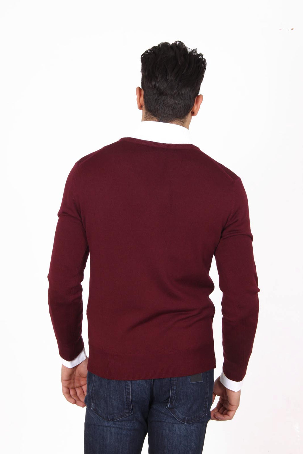Maglione uomo scollo a V V 1969 Italia 9801 SCOLLO V BORDEAUX