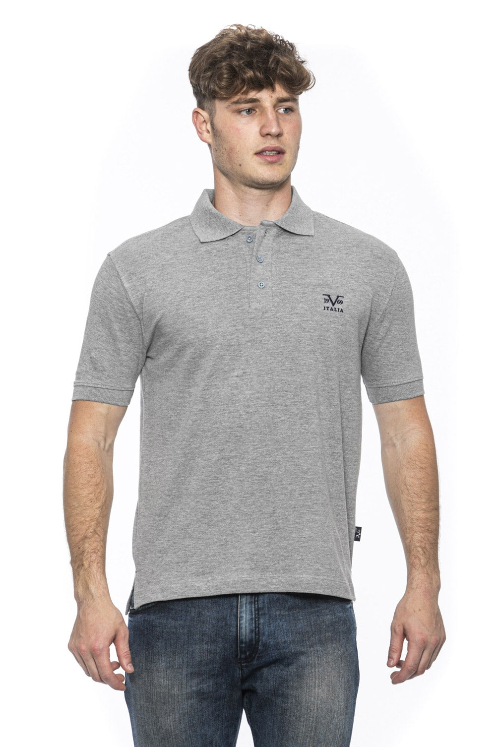 Polo Uomo 19V69 Italia Grigia RICAMO GRIGIO