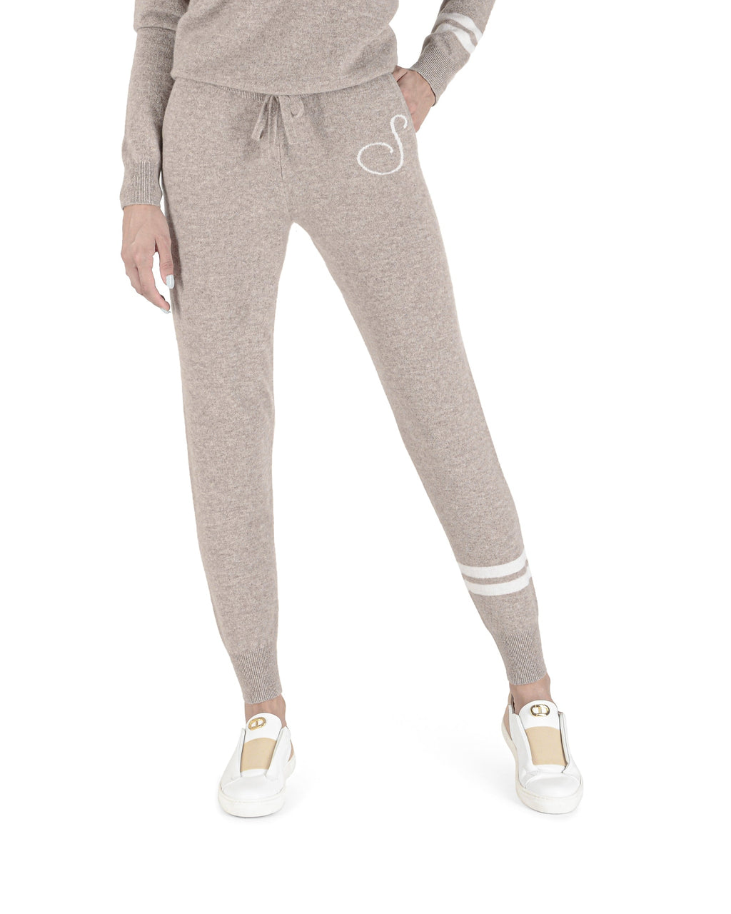Pantaloni da tuta in cashmere - Cammello