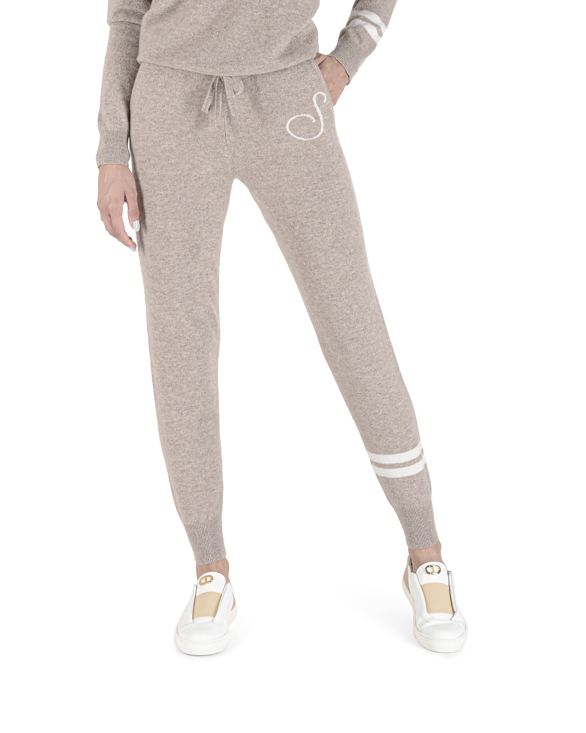 Pantaloni da tuta in cashmere - Cammello