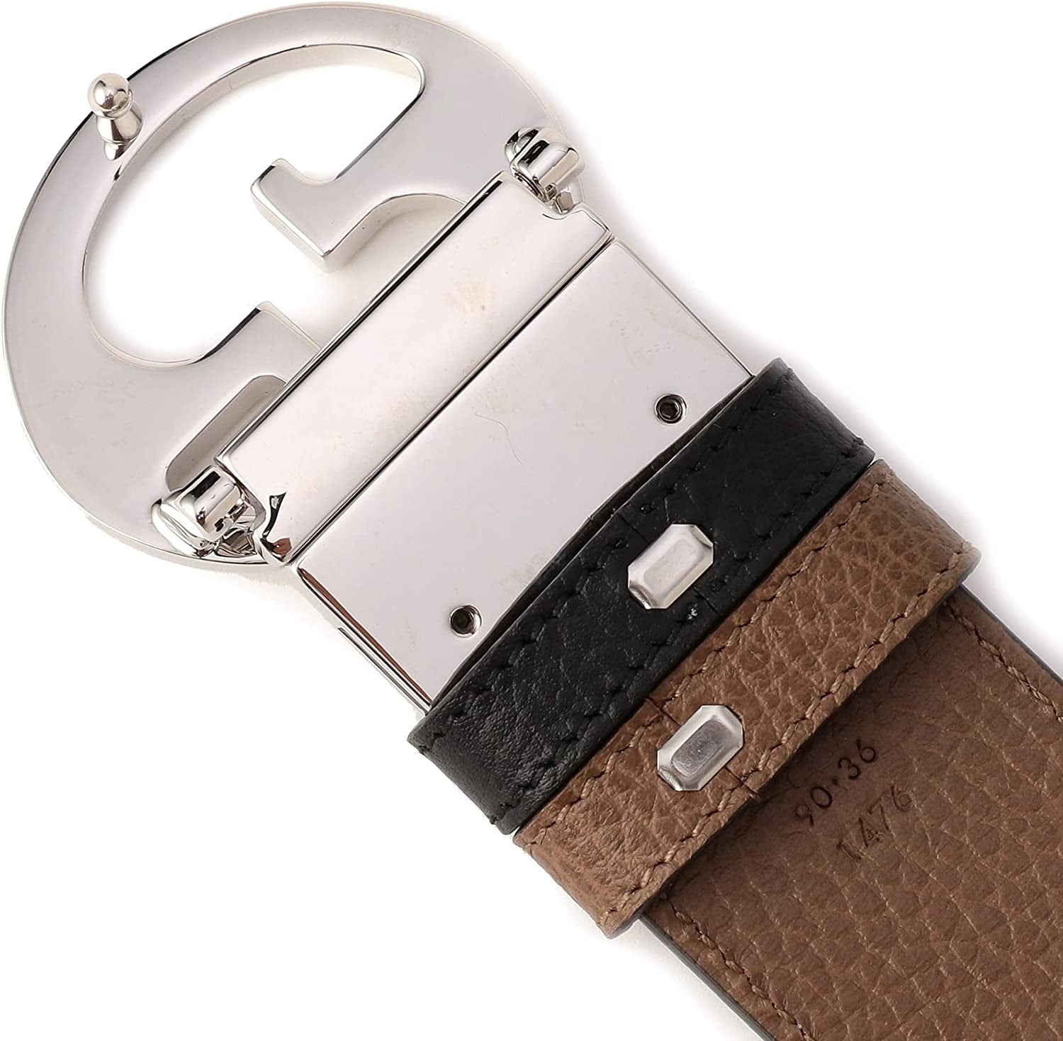 Cintura reversibile Gucci da uomo in pelle nera marrone chiaro