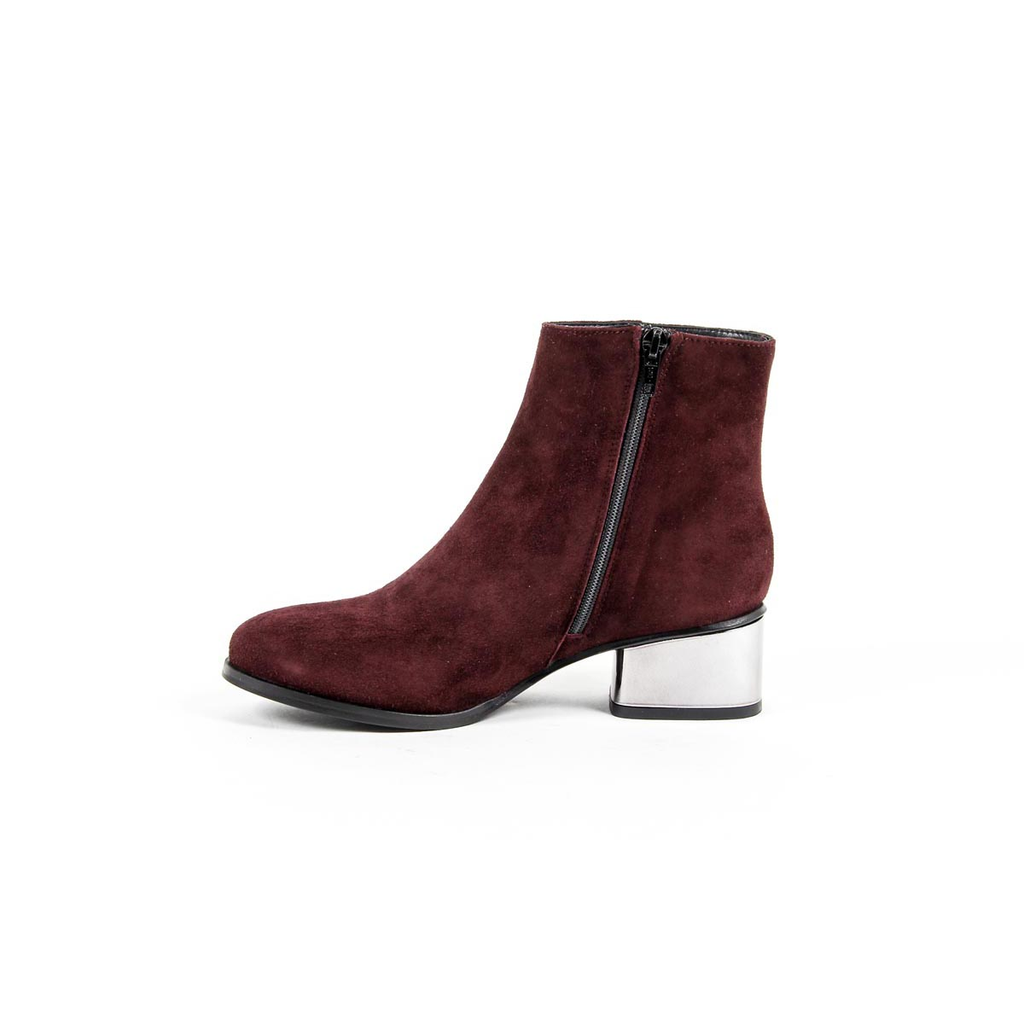 Stivaletto Donna V 1969 Italia B2503 CAMOSCIO BORGOGNA
