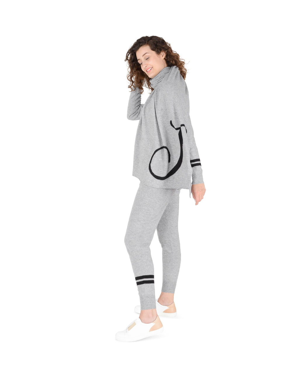 Sciarpa monogrammata Dee Ocleppo DEAN VILLAGE GREY J