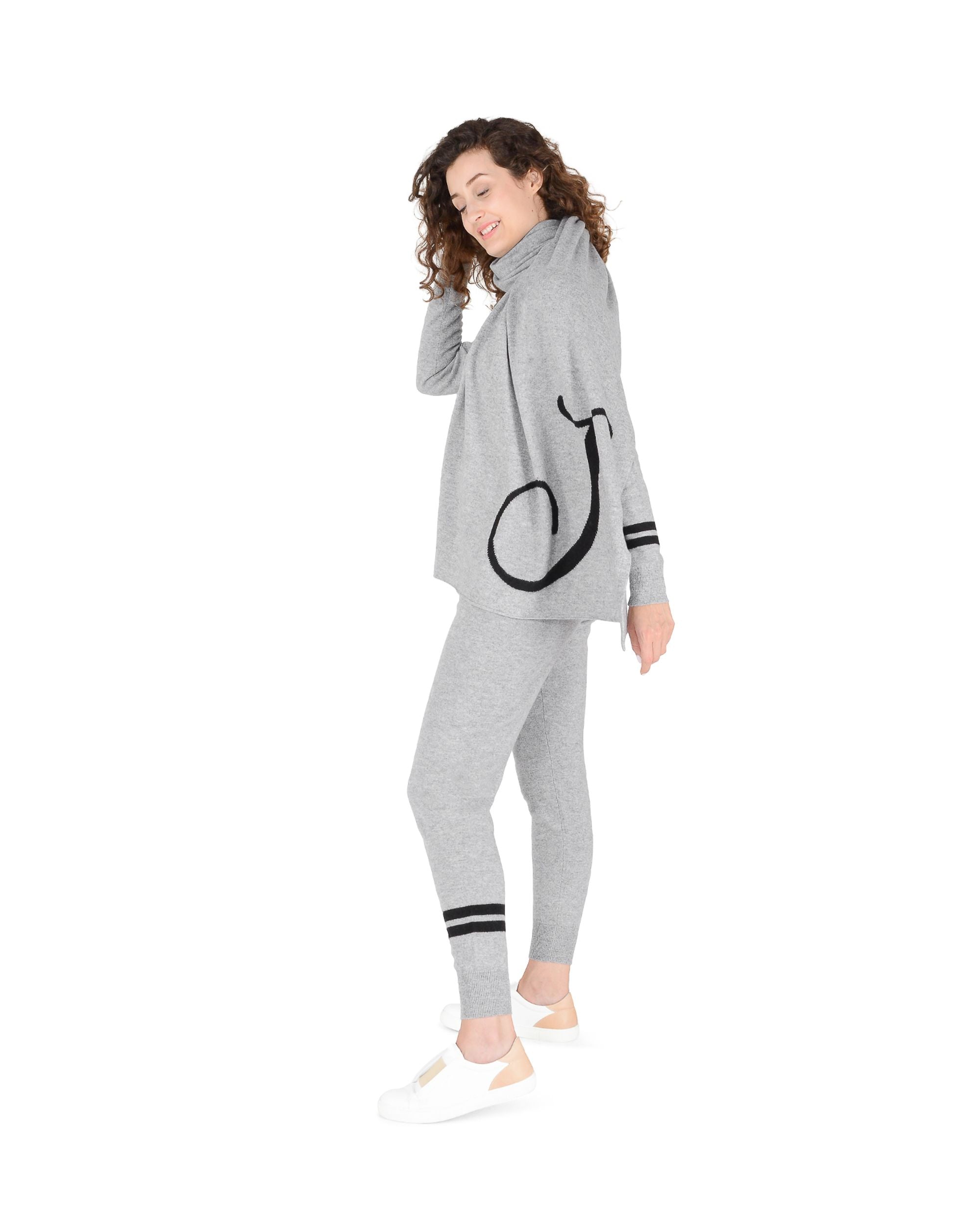 Sciarpa monogrammata Dee Ocleppo DEAN VILLAGE GREY J