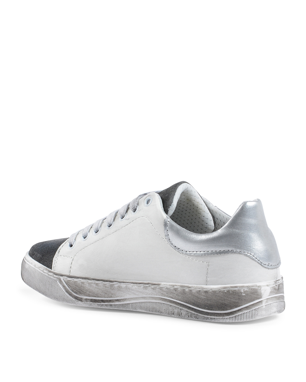 Sneaker Donna 19V69 Italia Bianco Grigio 718 PELLE BIANCO CAM GRIGIO