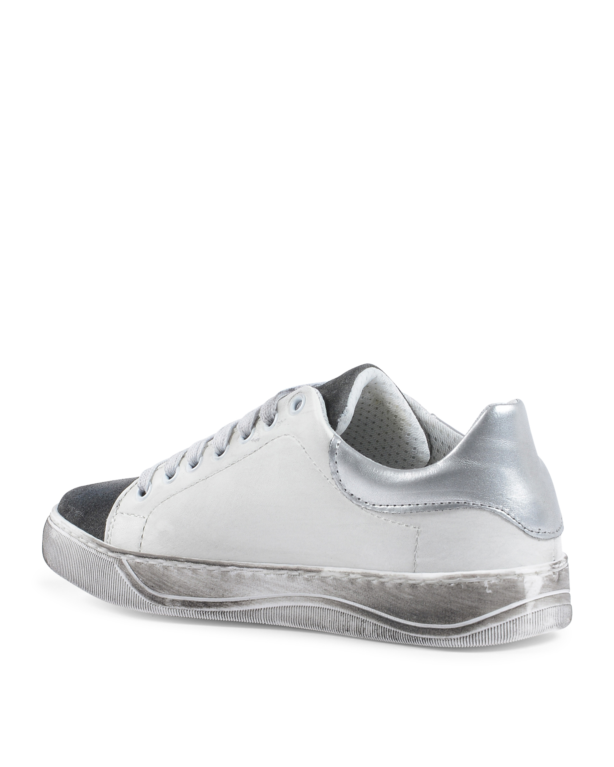 Sneaker Donna 19V69 Italia Bianco Grigio 718 PELLE BIANCO CAM GRIGIO
