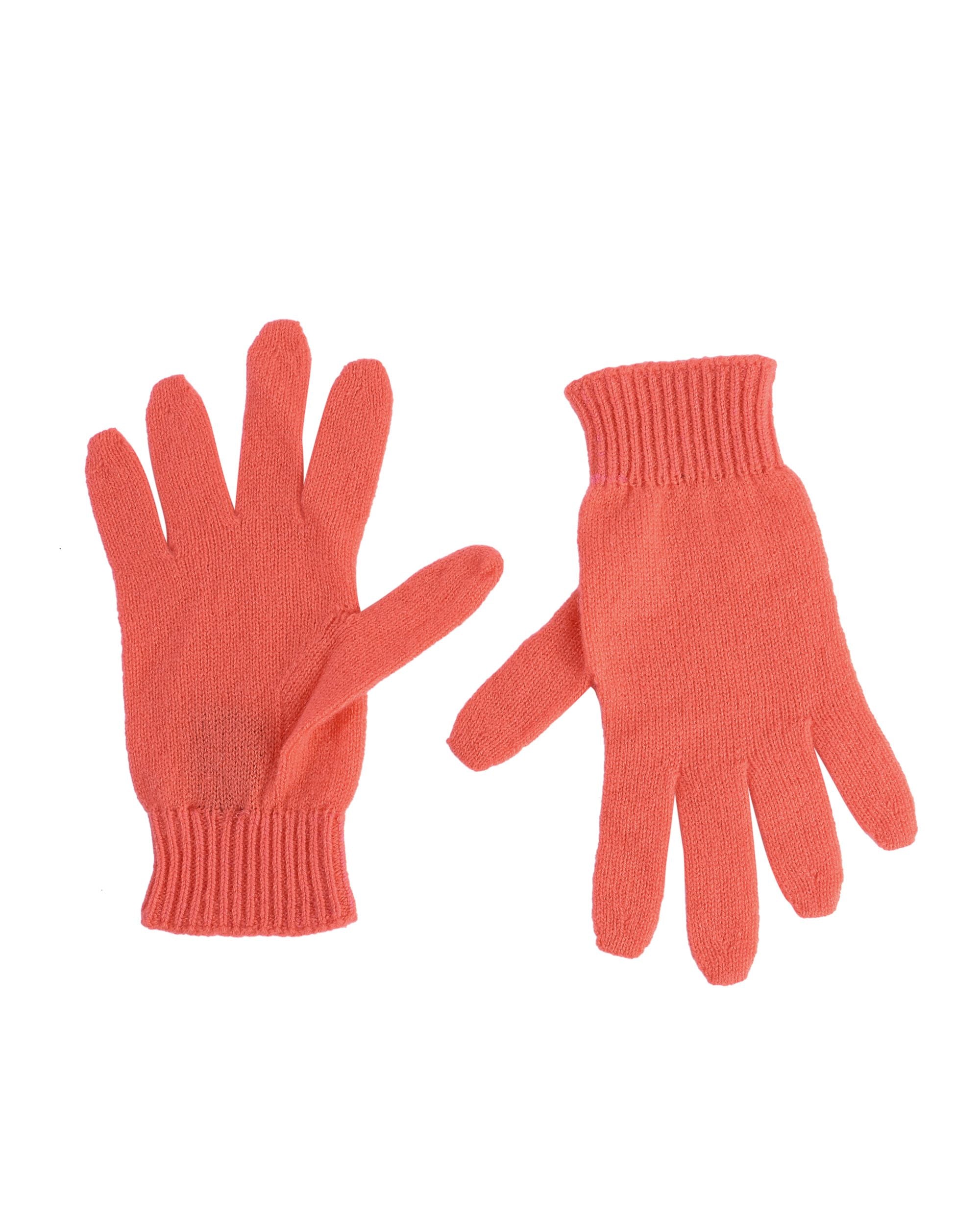 Guanti corti da donna in cashmere Crown of Edinburgh COE 001 PAPAYA
