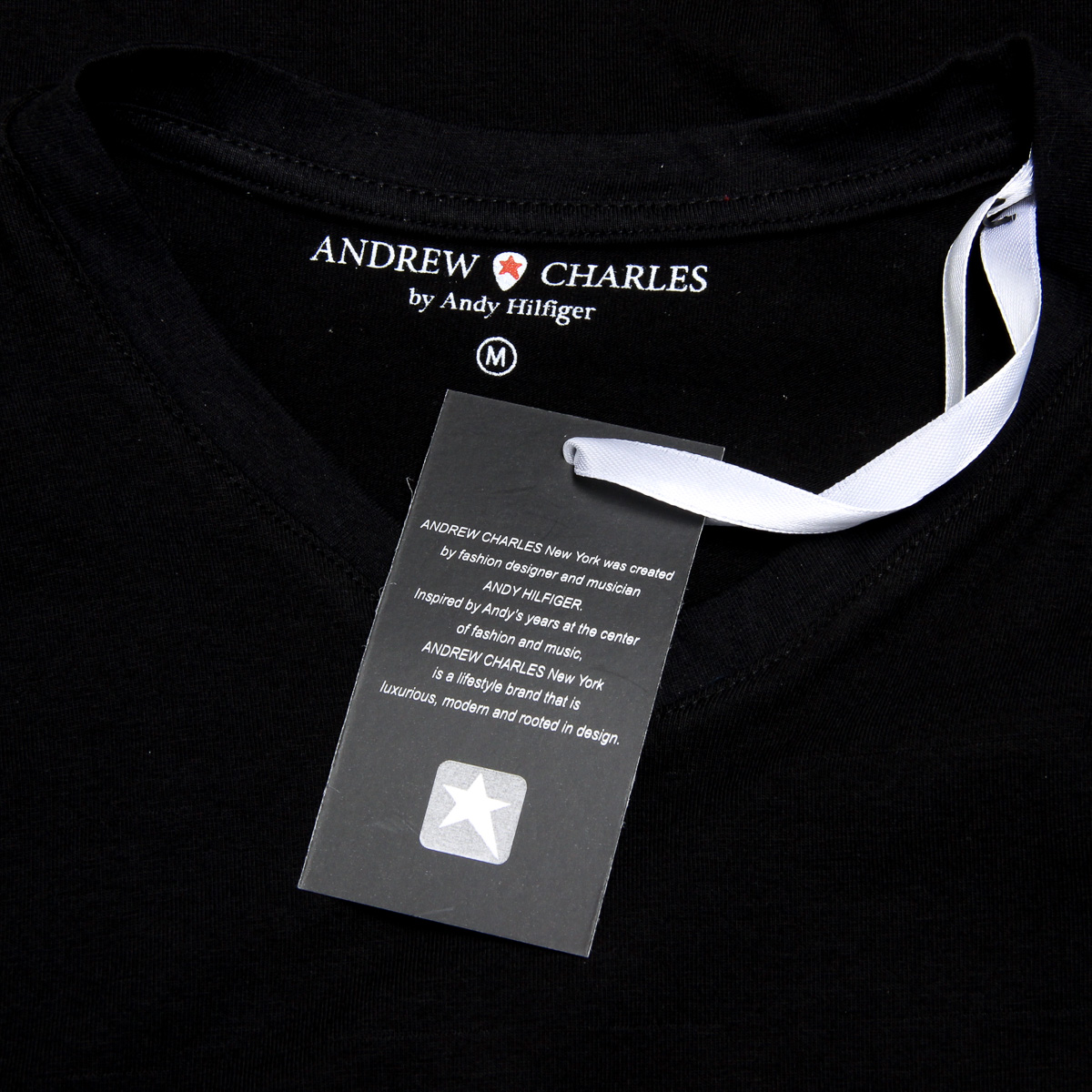 Andrew Charles Maglietta da uomo a maniche corte con scollo a V, nera KENAN