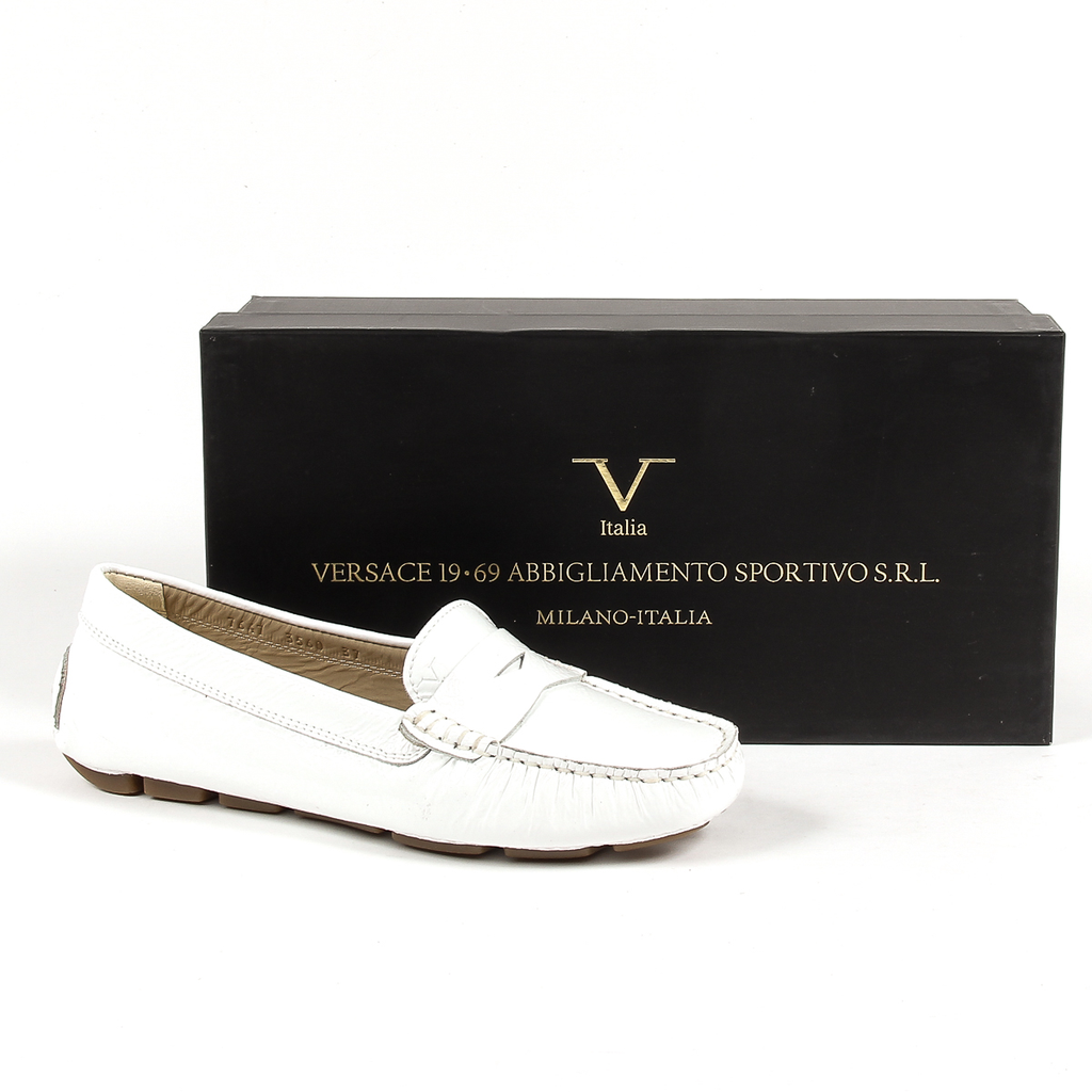 V 1969 Italia Mocassino da donna bianco AMALFI