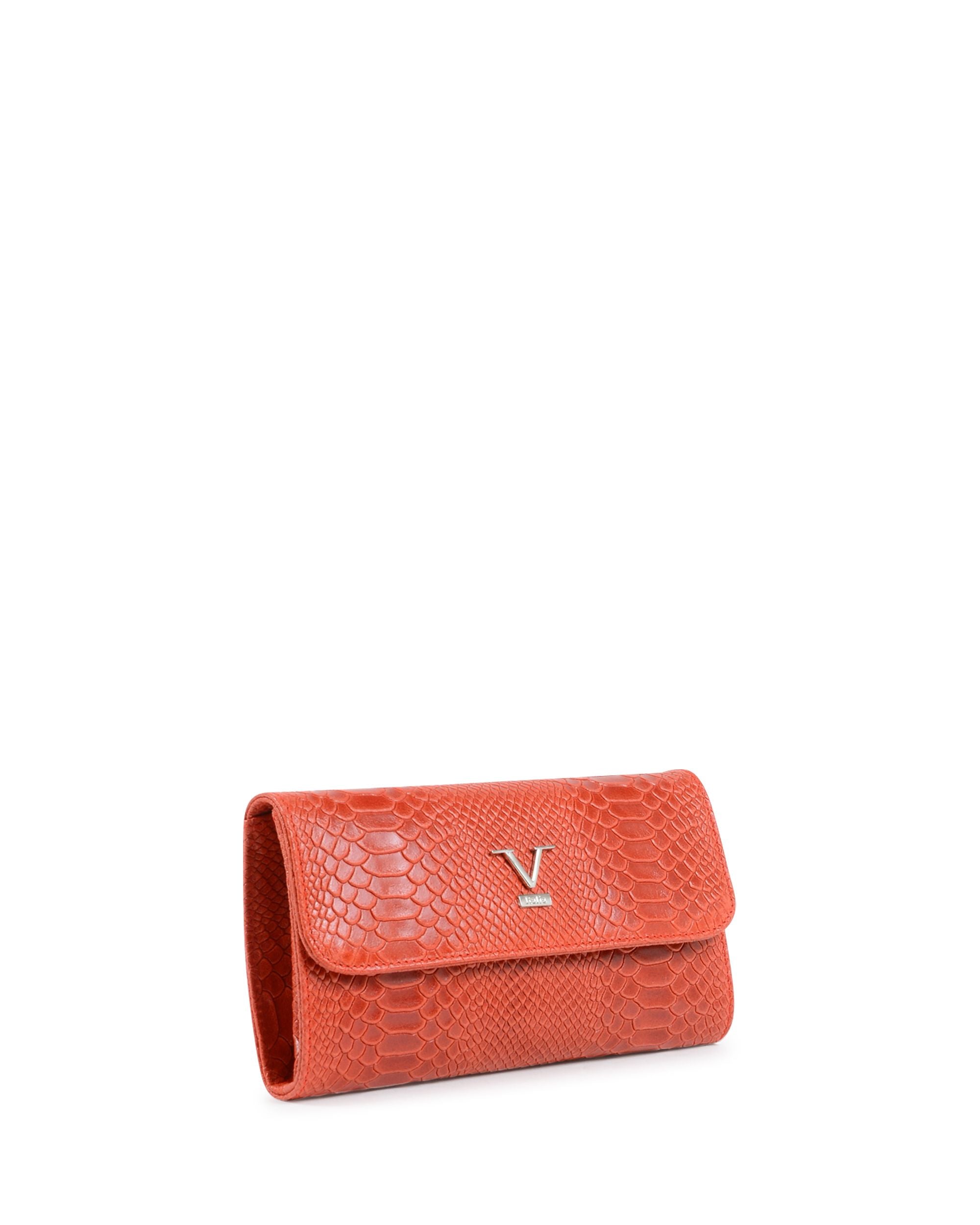 Borsa A Spalla Donna V Italia Rossa V1513 PITONE STAMPATO ROSSO